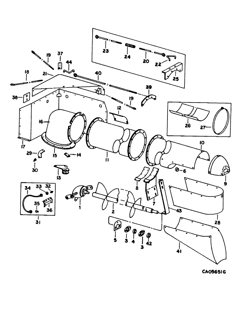 Схема запчастей Case IH 1480 - (26-11) - GRAIN TANK, GRAIN TANK UNLOADER UPPER Grain Tank