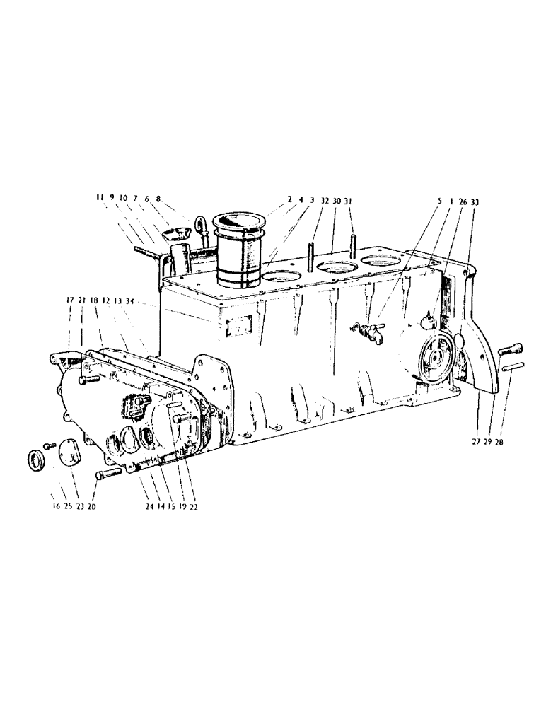 Схема запчастей Case IH 850 - (04) - CYLINDER BLOCK, SLEEVES AND COVERS, ALL MODELS (01) - ENGINE