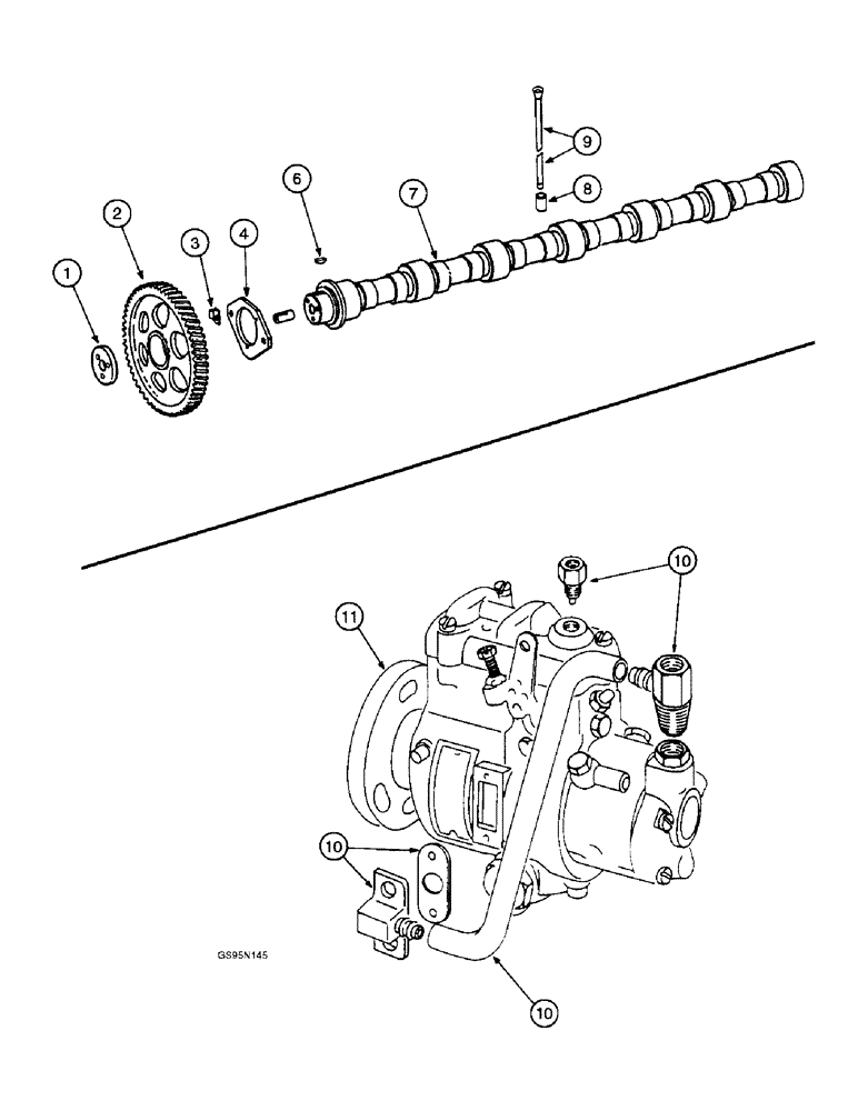 Схема запчастей Case IH DT-429 - (9-12) - CAMSHAFT AND RELATED PARTS / FUEL RETURN BY-PASS SYSTEM 