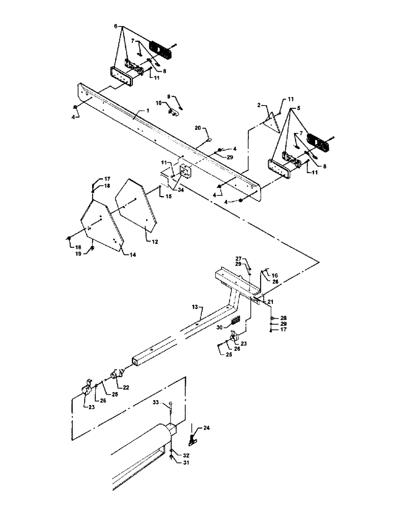 Схема запчастей Case IH 1030 - (1-08[01]) - LIGHTING BRACKET (55) - ELECTRICAL SYSTEMS