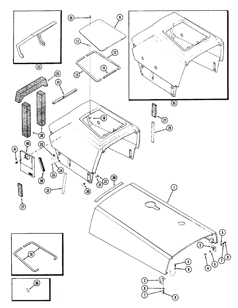 Схема запчастей Case IH 1370 - (384) - HOOD (09) - CHASSIS/ATTACHMENTS