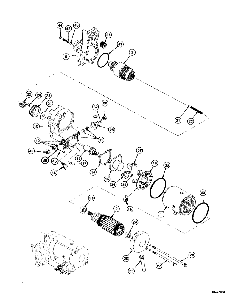 Схема запчастей Case IH MX270 - (4-038) - STARTER ASSEMBLY (04) - ELECTRICAL SYSTEMS