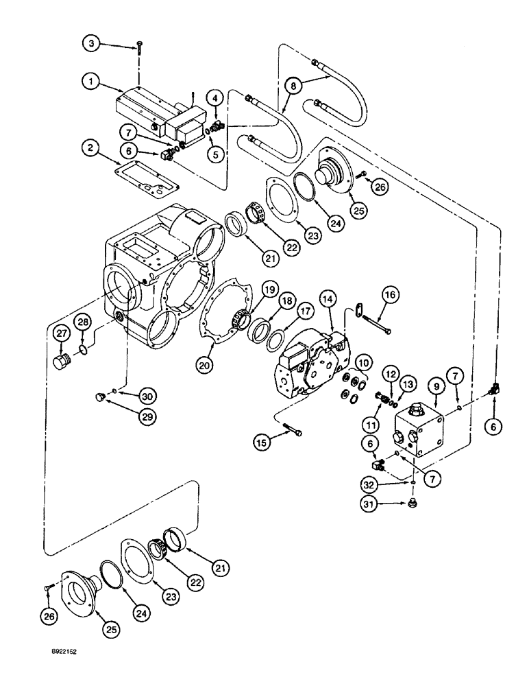 Схема запчастей Case IH 1688 - (6-44) - HYDROSTATIC MOTOR ASSEMBLY, TWO SPEED (03) - POWER TRAIN