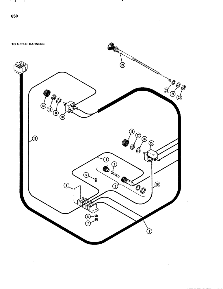 Схема запчастей Case IH 1070 - (0650) - CAB, CONTROLS AND WIRING, WITHOUT AIR CONDITIONER, USED PRIOR TO CAB SERIAL NUMBERS 7814176 (09) - CHASSIS/ATTACHMENTS