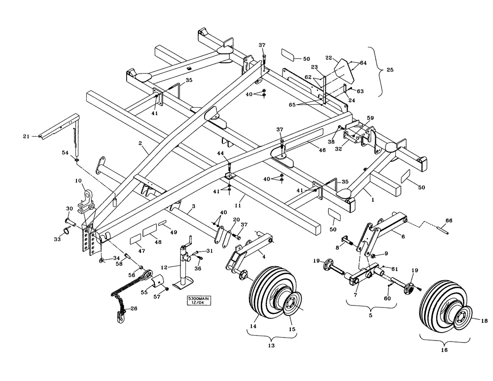 Схема запчастей Case IH 5300 - (39.100.02) - 5300 MAIN FRAME (09) - CHASSIS/ATTACHMENTS