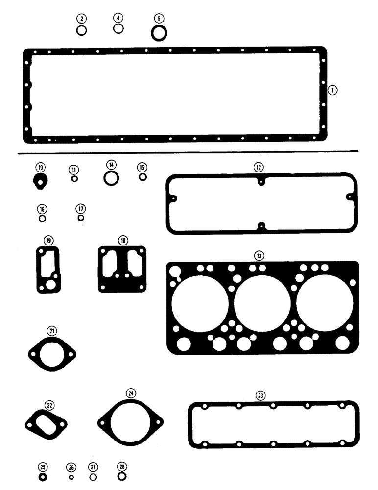 Схема запчастей Case IH 2870 - (056) - GASKET KIT, 674 CUBIC INCH DIESEL ENGINE, FOR COMPLETE ENGINE OVERHAUL (02) - ENGINE