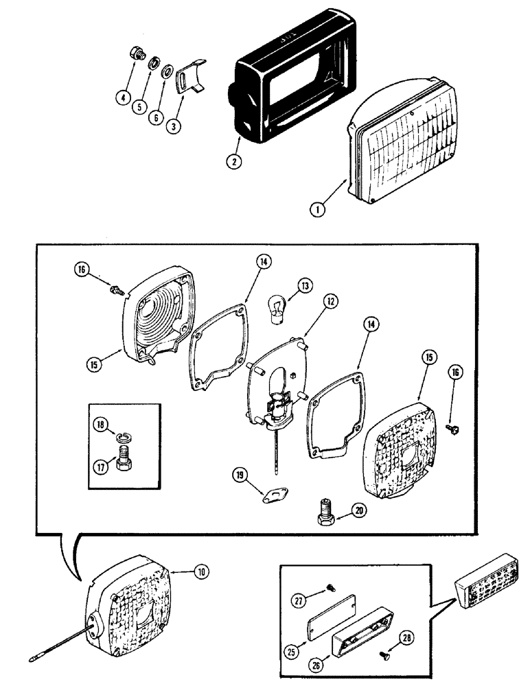 Схема запчастей Case IH 2870 - (108) - HEAD LAMP (04) - ELECTRICAL SYSTEMS