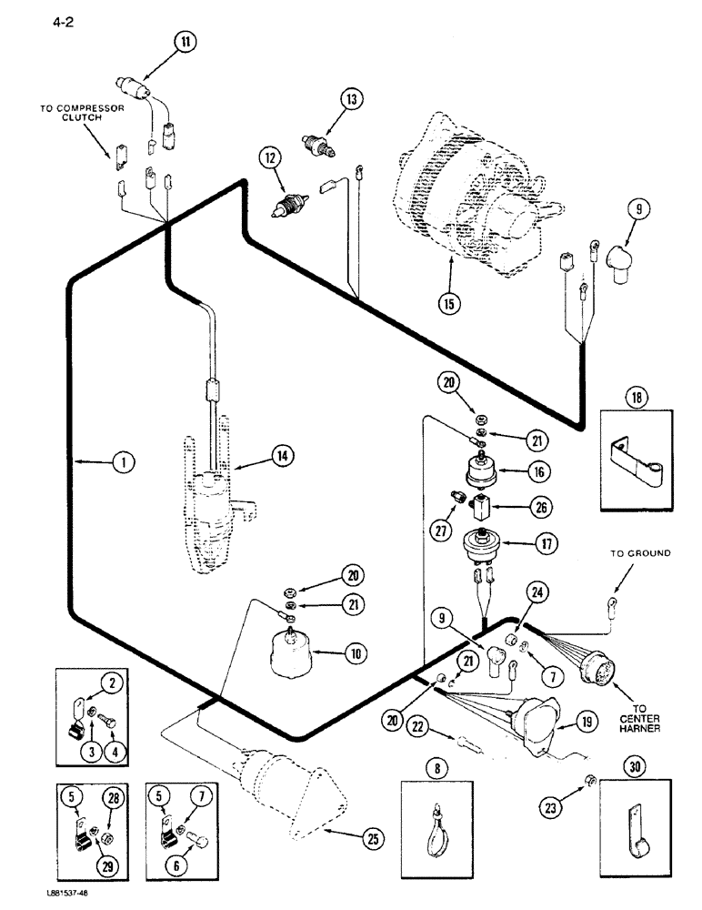 Схема запчастей Case IH 1640 - (4-02) - ENGINE HARNESS (06) - ELECTRICAL