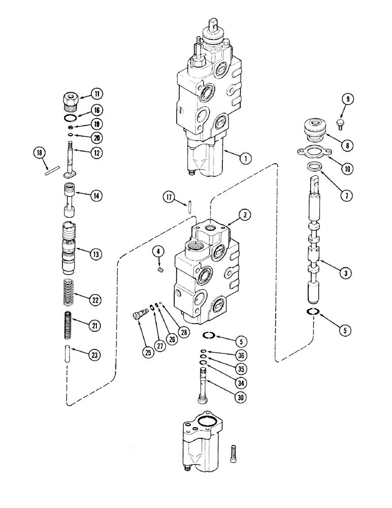 Схема запчастей Case IH 2394 - (8-076) - REMOTE VALVE BODY ASSEMBLY, WITHOUT LOAD CHECK - A169029 (08) - HYDRAULICS