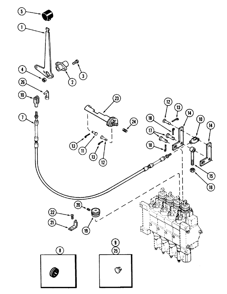 Схема запчастей Case IH 2594 - (8-044) - REMOTE HYDRAULICS ADD-ON ATTACHMENT, FOURTH CIRCUIT WITHOUT LOAD CHECK (08) - HYDRAULICS