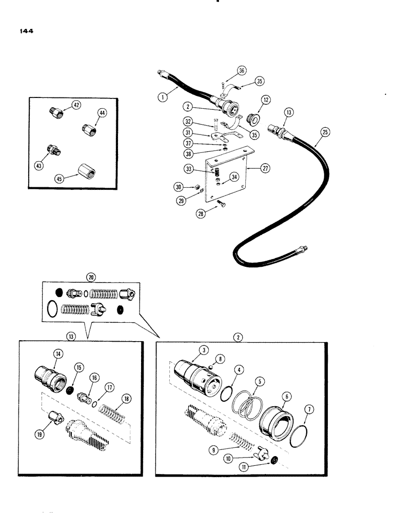 Схема запчастей Case IH 930-SERIES - (144) - BREAK-AWAY COUPLING AND LINES (08) - HYDRAULICS