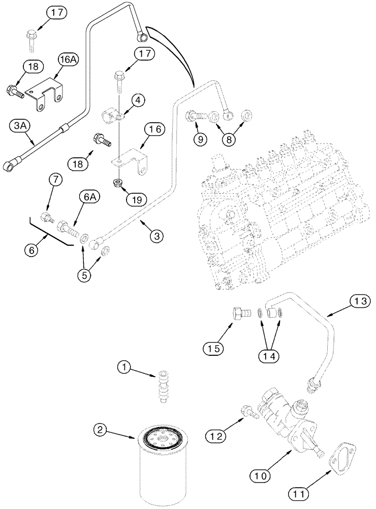 Схема запчастей Case IH 2366 - (03-03) - FUEL FILTER - PUMP, TRANSFER (02) - FUEL SYSTEM