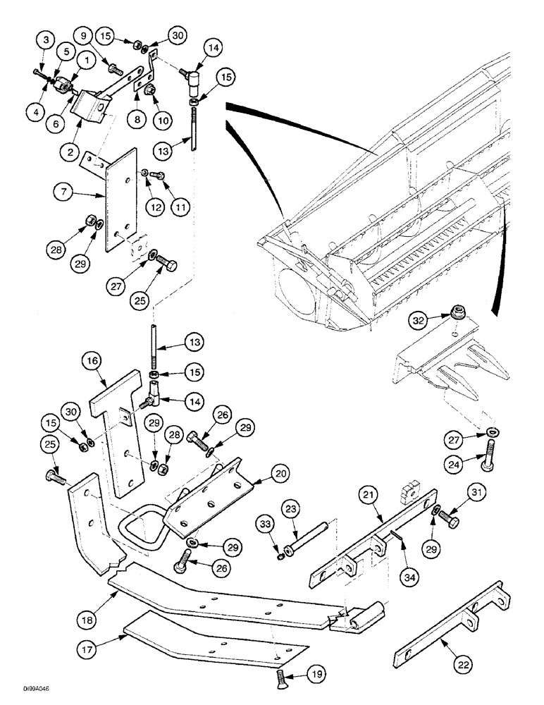 Схема запчастей Case IH 1030 - (5-3[01]) - HEIGHT CONTROL (58) - ATTACHMENTS/HEADERS