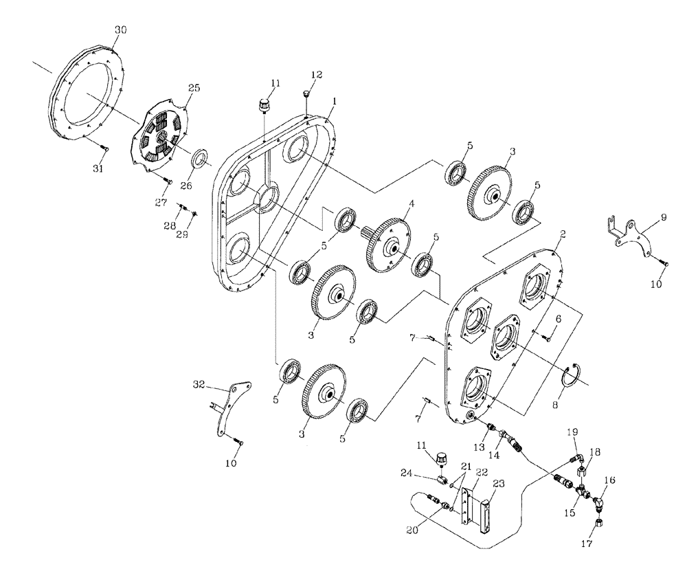 Схема запчастей Case IH 7700 - (C06[03]) - GEARBOX, 125, COMMERCIAL Engine & Engine Attachments