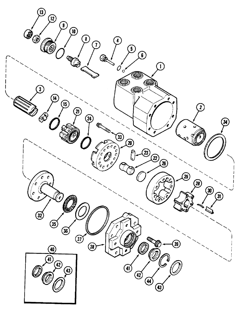 Схема запчастей Case IH 3294 - (5-124) - HYDROSTATIC STEERING PUMP (05) - STEERING