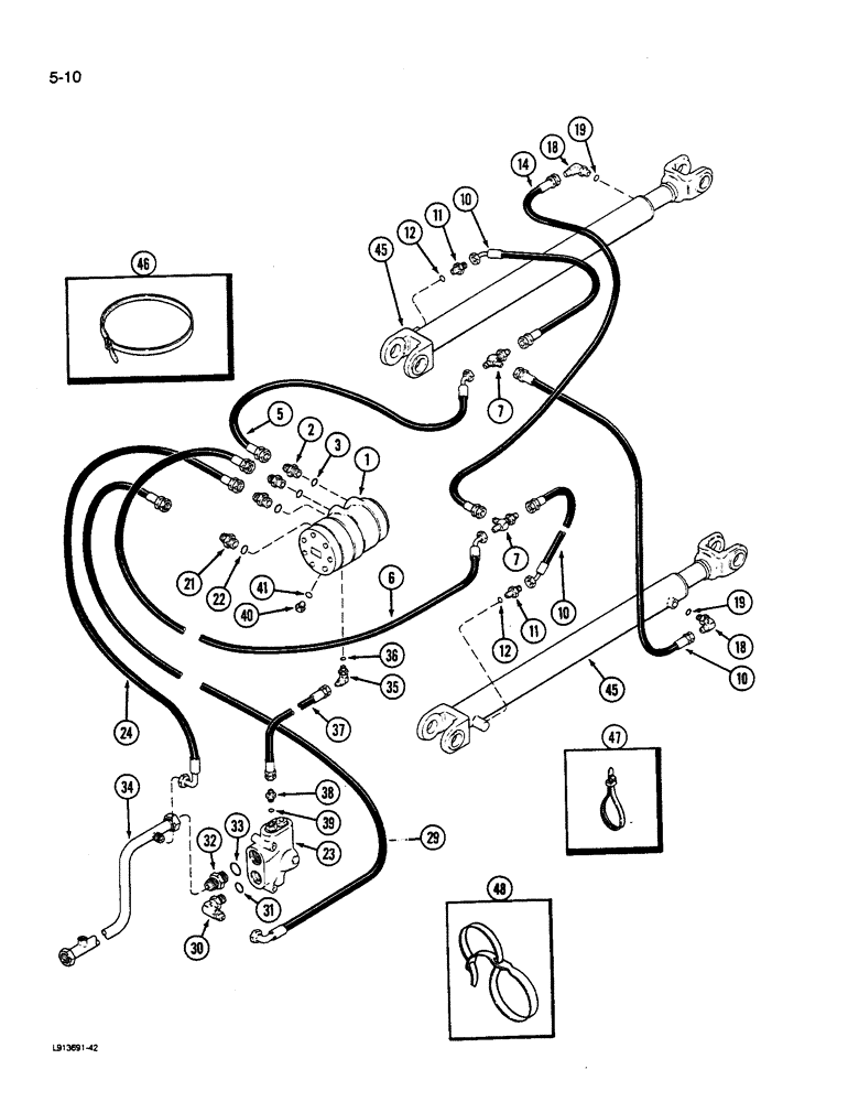 Схема запчастей Case IH 9270 - (5-010) - SYSTEM HYDRAULICS (05) - STEERING