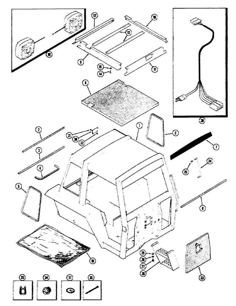 Схема запчастей Case IH 2590 - (9-364) - 4 POST PROTECTIVE FRAME, P.I.N. 8841101 AND AFTER (09) - CHASSIS/ATTACHMENTS