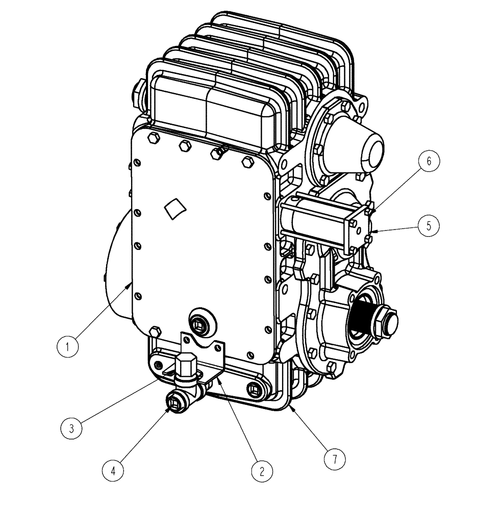 Схема запчастей Case IH FLX4510 - (03-004) - TRANSFER CASE, FABCO 2 WHEEL (03) - TRANSMISSION