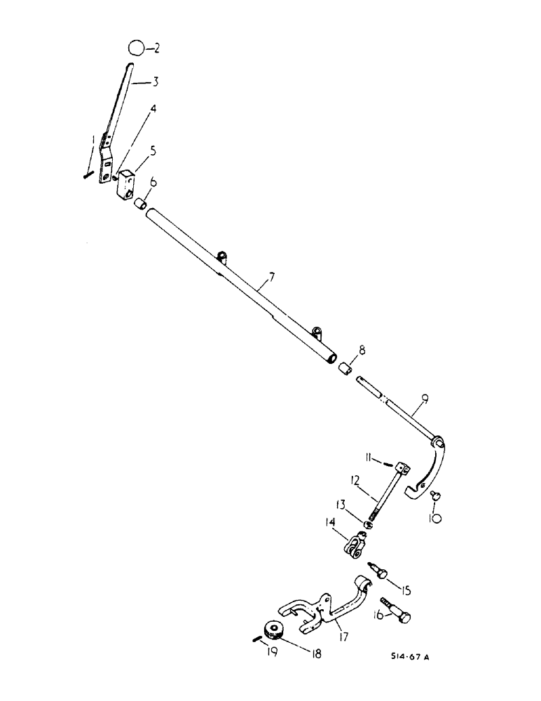 Схема запчастей Case IH 784 - (07-088) - POWER TAKE-OFF LEVER AND CONNECTIONS, 784 (04) - Drive Train