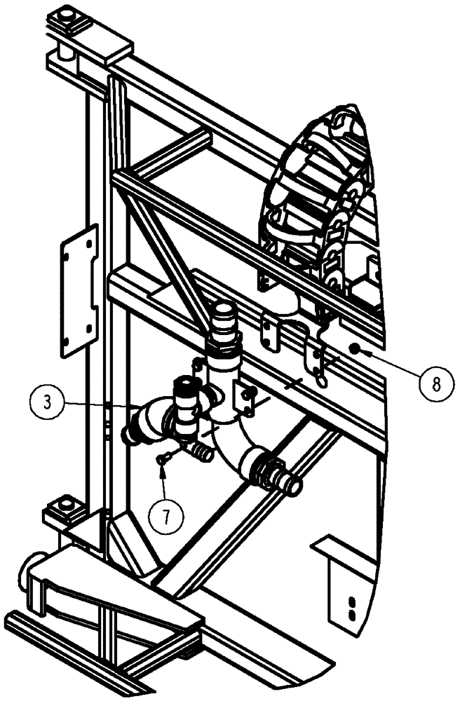 Схема запчастей Case IH SPX3310 - (09-028) - MANIFOLD SUPPORT GROUP, 5 SECTION Liquid Plumbing