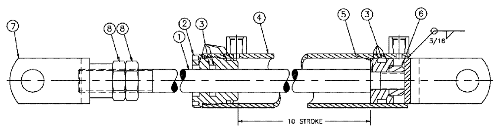 Схема запчастей Case IH 3185 - (07-008) - OUTER BOOM FOLD Cylinders