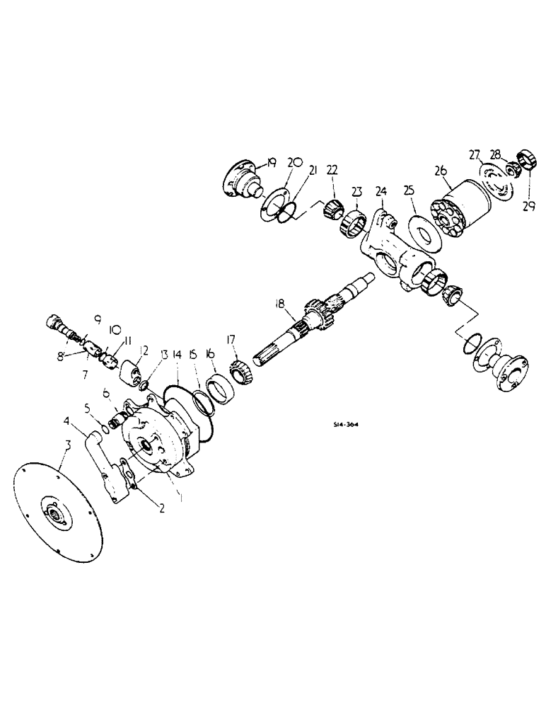 Схема запчастей Case IH 454 - (07-06) - HYDRO INPUT SHAFT AND CYLINDER BLOCK PUMP (04) - Drive Train