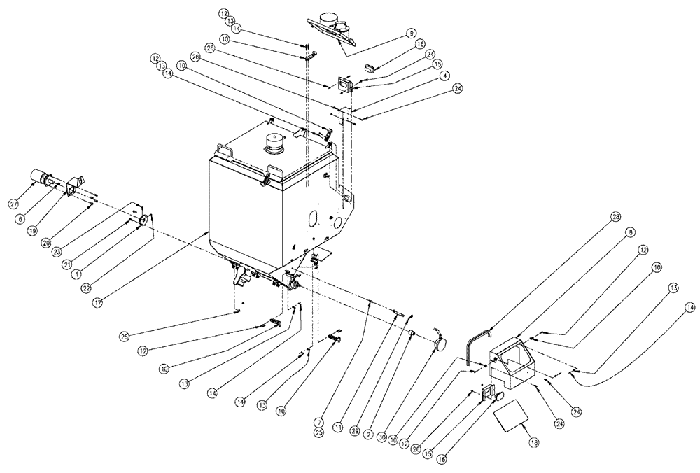 Схема запчастей Case IH 810 - (02-010) - PARTS GROUP, DOUBLE BIN, RH, 37 CU. FT., W/ AUGER Bin Group