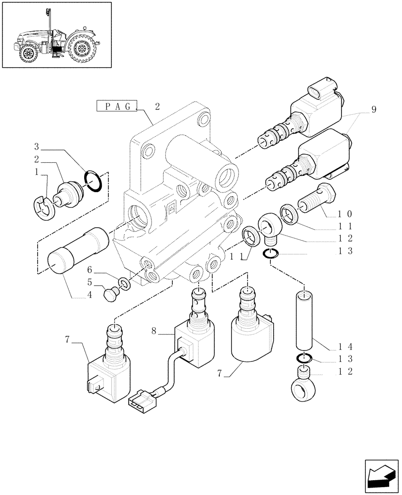 Схема запчастей Case IH JX1095N - (1.27.3[01]) - (VAR.271) HI-LO - CLUTCH ENGAGEMENT, SOLENOID VALVES (03) - TRANSMISSION