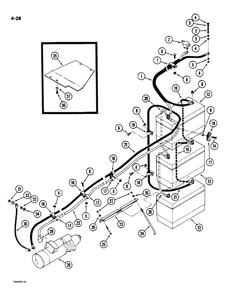 Схема запчастей Case IH 9170 - (4-28) - BATTERIES AND CABLES (04) - ELECTRICAL SYSTEMS