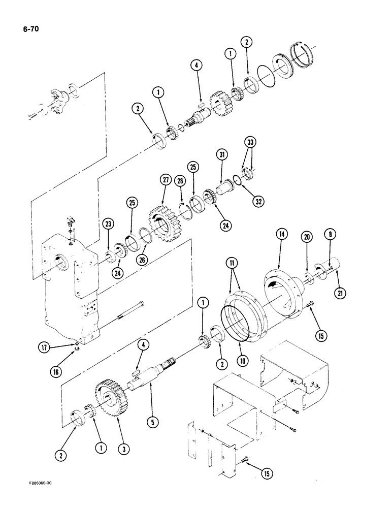 Схема запчастей Case IH 9180 - (6-70) - PTO TRANSFER CASE ASSEMBLY (06) - POWER TRAIN