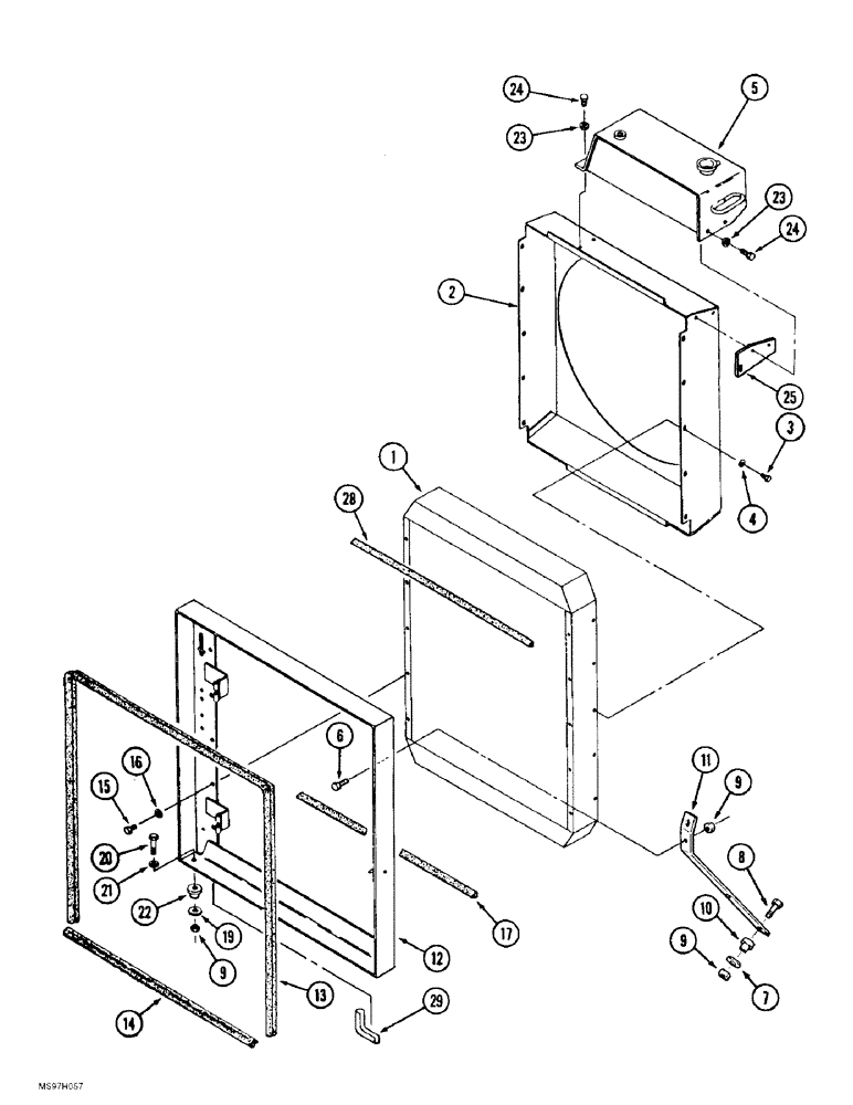 Схема запчастей Case IH 9370 QUADTRAC - (2-002) - RADIATOR MOUNTING AND SHROUD, PRIOR TO P.I.N. JEE0074062 (02) - ENGINE