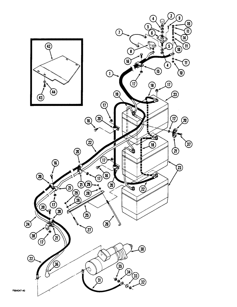 Схема запчастей Case IH STEIGER - (4-32) - BATTERIES AND CABLES, 3406 ENGINE (04) - ELECTRICAL SYSTEMS