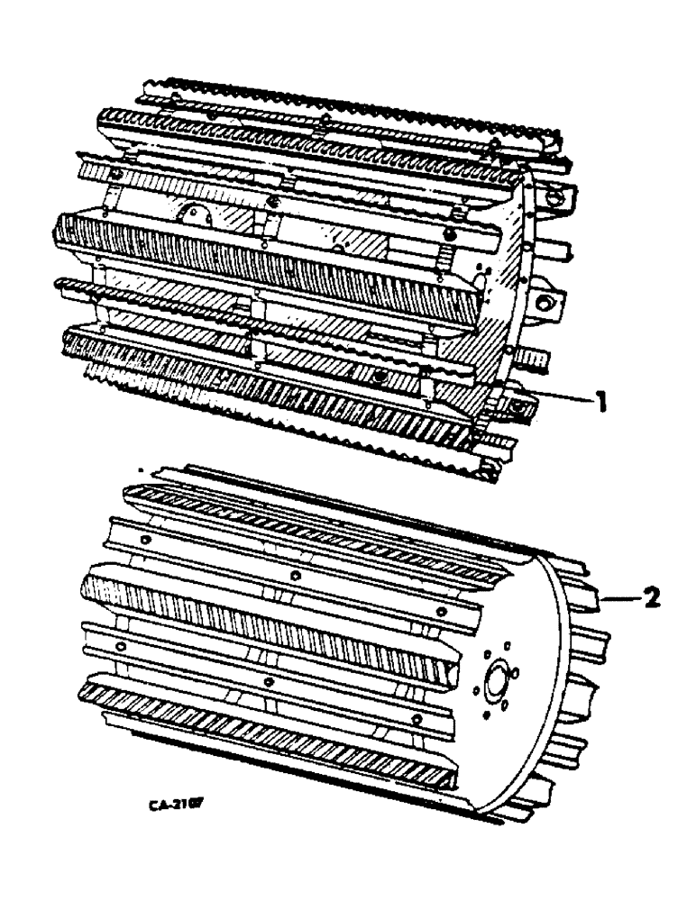 Схема запчастей Case IH 615 - (21-04) - THRESHING CYLINDER AND CONCAVE, SPECIAL CYLINDER BARS (14) - THRESHING