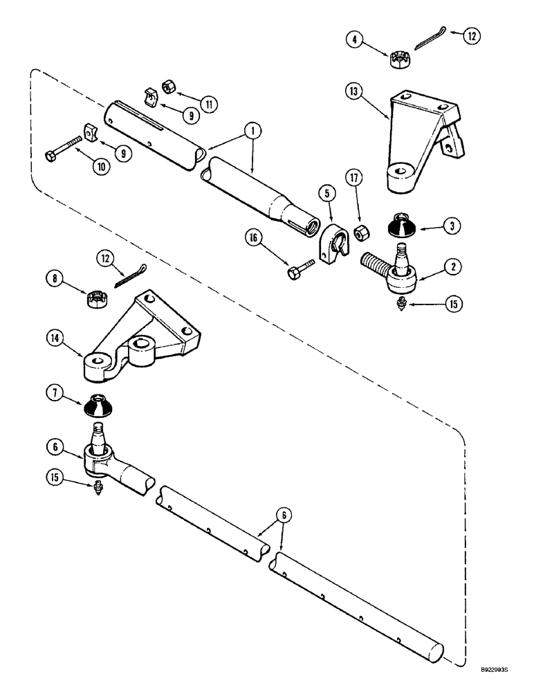 Схема запчастей Case IH 2166 - (5-22) - STEERING TIE ROD, ADJUSTABLE AXLE, GRAIN COMBINE (04) - STEERING