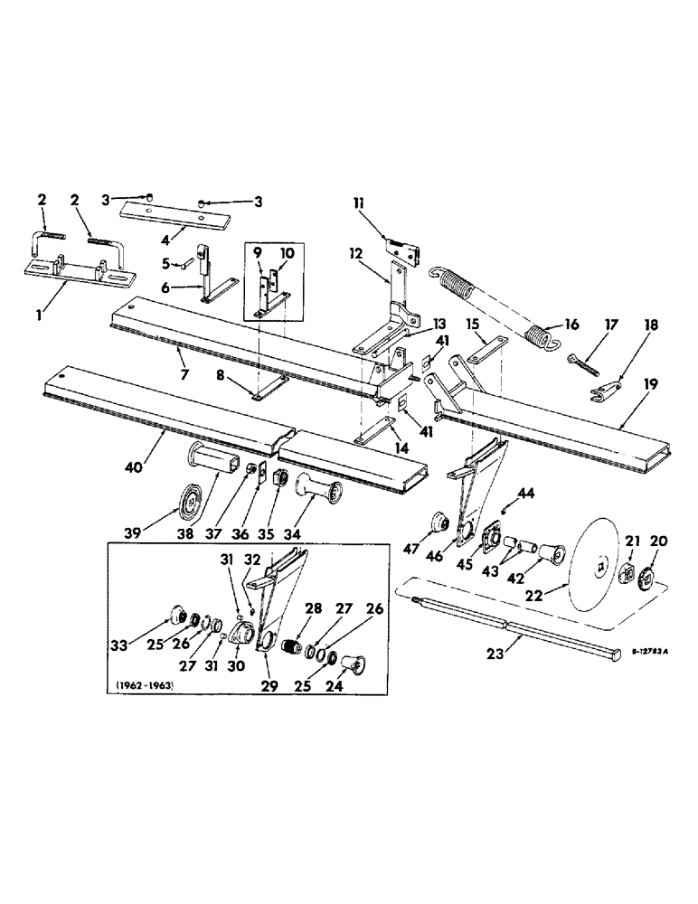 Схема запчастей Case IH 48 - (H-02) - FRONT AND REAR GANG BARS, EXTENSIONS AND DISKS 