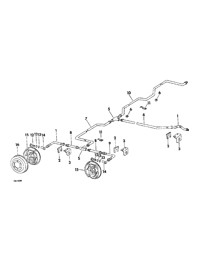 Схема запчастей Case IH VARIOUS - (B-113) - TUBES, FITTINGS, BRAKES & DRUMS, FOR 95 TRAILER W/SURGE BRAKES BUILT 1970 AND SINCE 