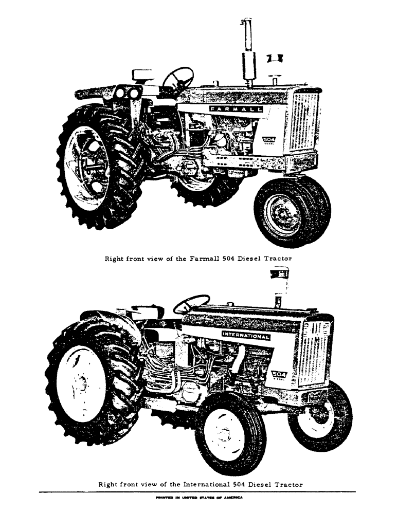 Схема запчастей Case IH 504 - (007) - RIGHT FRONT VIEW OF THE FARMALL & INTERNATIONAL 504 DIESEL TRACTORS (00) - GENERAL
