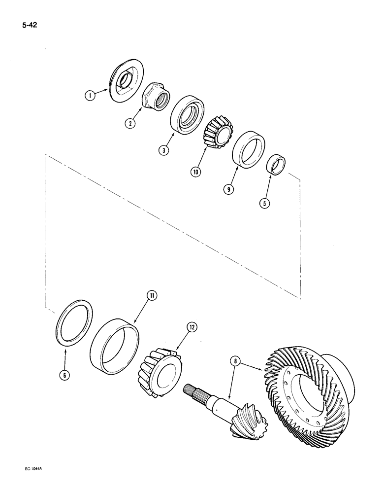 Схема запчастей Case IH 495 - (5-042) - MECHANICAL FRONT DRIVE "ZF", DRIVE ASSEMBLY (05) - STEERING