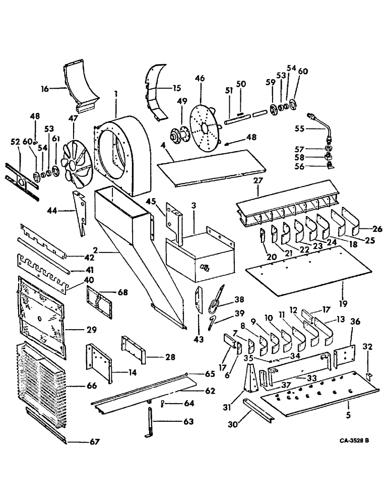 Схема запчастей Case IH 915 - (24-1) - CLEANING FAN, FAN AND FAN AIR DUCT (15) - CLEANING