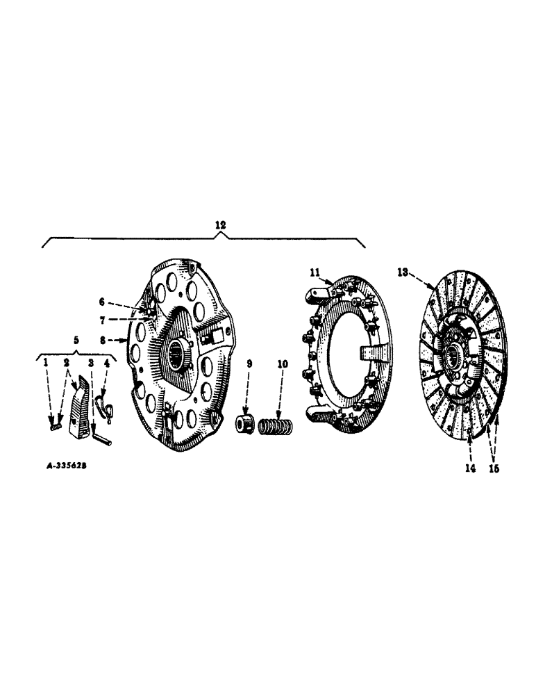 Схема запчастей Case IH 560 - (125[A]) - CLUTCH, CLUTCH, ROCKFORD, 560 SERIES (03.1) - CLUTCH