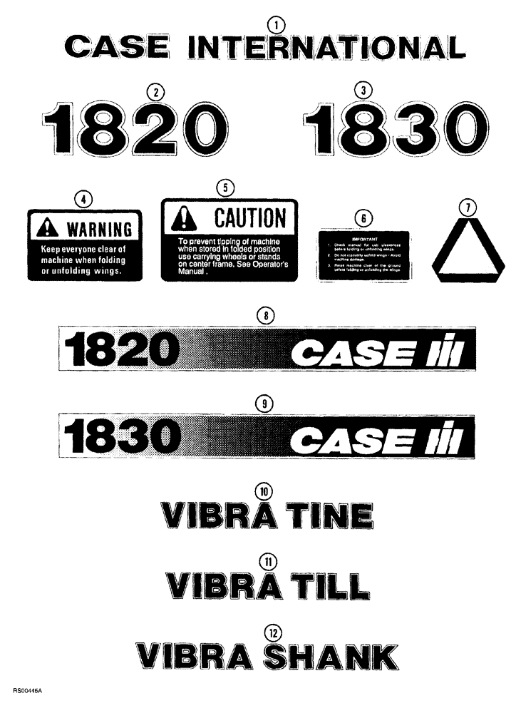 Схема запчастей Case IH 1830 - (09-048) - DECALS (00) - COMPLETE MACHINE