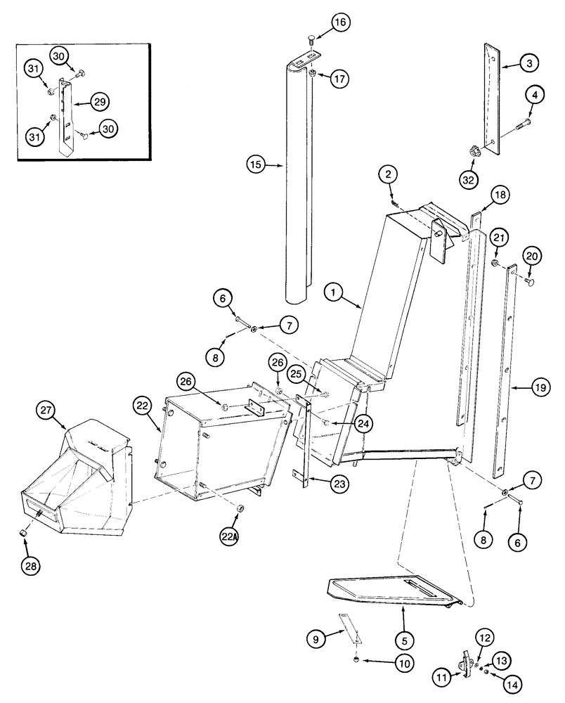 Схема запчастей Case IH 2155 - (9C-08) - FRONT DRUM OUTLET, DRUM NUMBER 2 OR 3, 5 ROW WIDE (15) - HANDLING SYSTEM