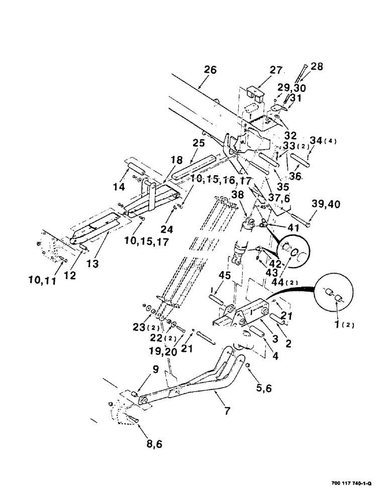 Схема запчастей Case IH 8380 - (7-06) - HEADER FRAME AND FLOTATION ASSEMBLY LEFT (09) - CHASSIS