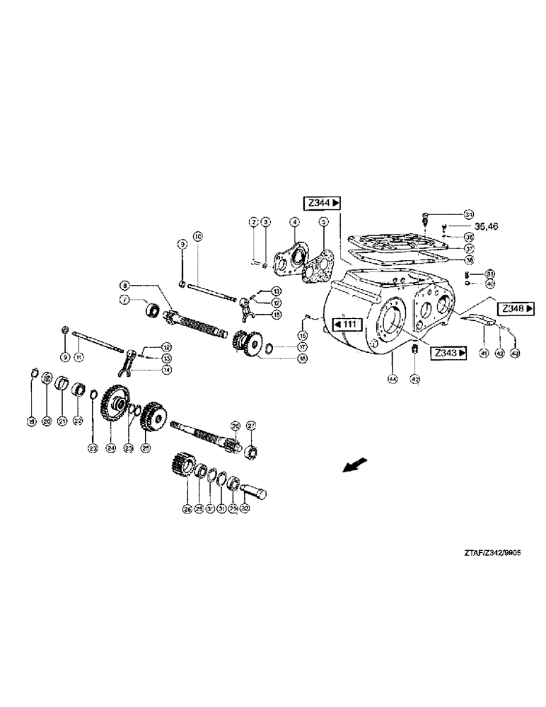 Схема запчастей Case IH 8790 - (262) - DRIVING SHAFT, GEARBOX (14) - MAIN GEARBOX & DRIVE