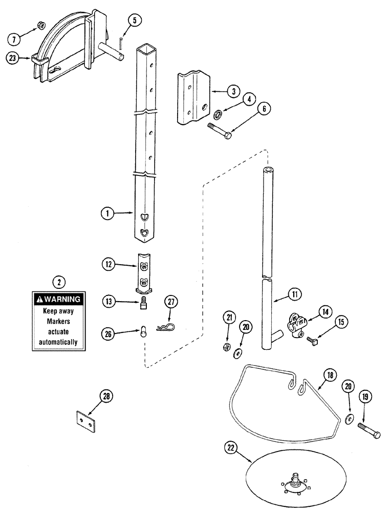 Схема запчастей Case IH 5400 - (9-058) - DISC MARKER, FOLDING (09) - CHASSIS