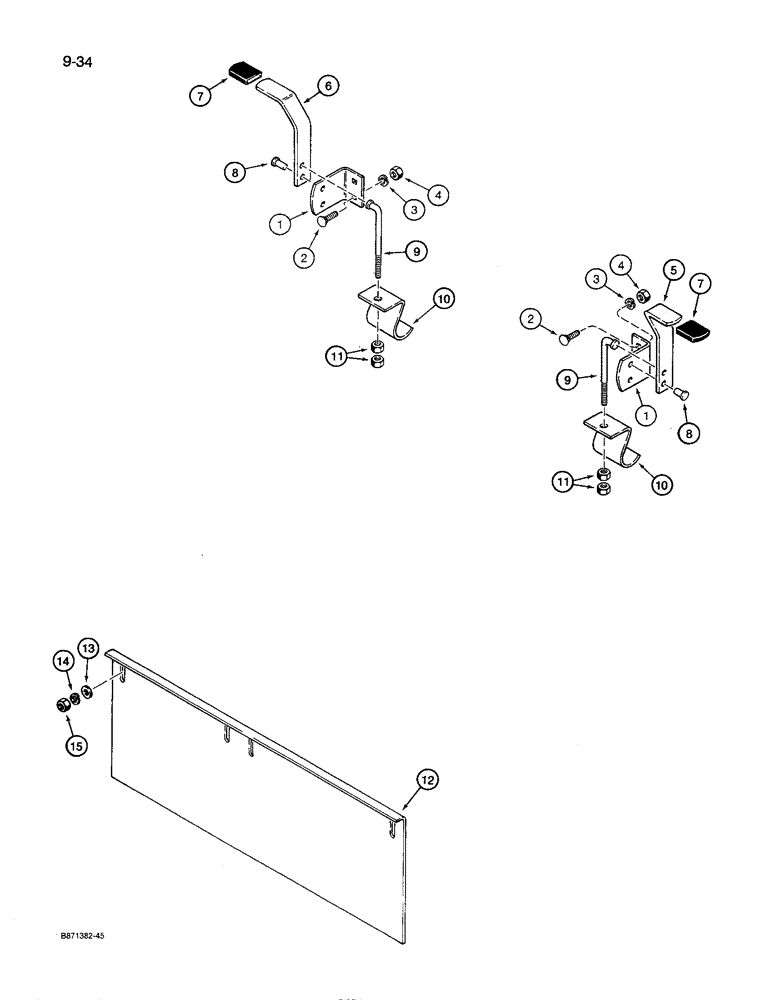 Схема запчастей Case IH 8600 - (9-034) - FERTILIZER DROP BOTTOM LEVERS AND ACCESS PANELS (09) - CHASSIS/ATTACHMENTS