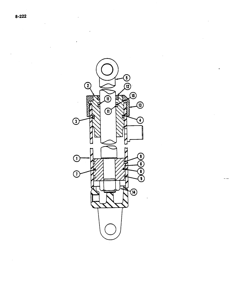 Схема запчастей Case IH 782 - (8-222) - BASKET LIFT CYLINDER, LOW DRUM P.I.N. 507 THRU 681, HIGH DRUM P.I.N. 507 THRU 2124 (07) - HYDRAULICS