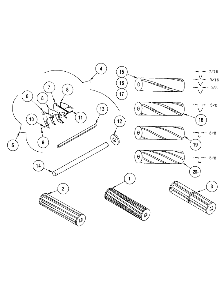 Схема запчастей Case IH 1100 - (E16) - METERING ROLL ASSEMBLIES 