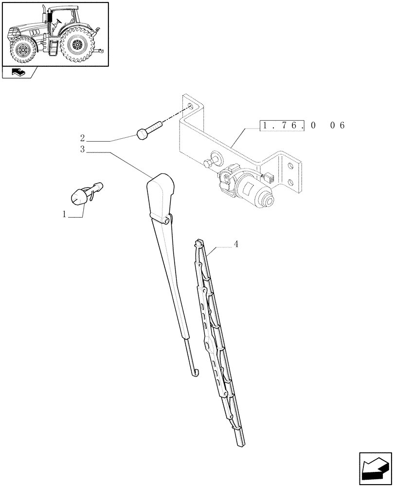 Схема запчастей Case IH MAXXUM 115 - (1.91.5[02]) - FRONT WINDSHIELD WIPER (10) - OPERATORS PLATFORM/CAB