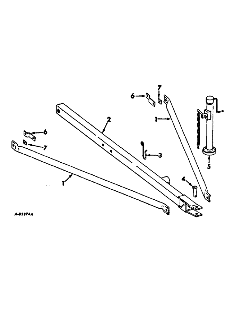 Схема запчастей Case IH 66-SERIES - (U-15) - HITCH WITH JACK, FOR 6-ROW PLANTERS 